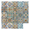 thumbnail image 1 of 24 Pcs Moroccan Style Decorative Tile Stickers, 6"x6" Vinyl Self Adhesive Removable Waterproof Peel and Stick Backsplash Walls Stickers for Kitchen Backsplash, Stairs, Home Décor, 1 of 8