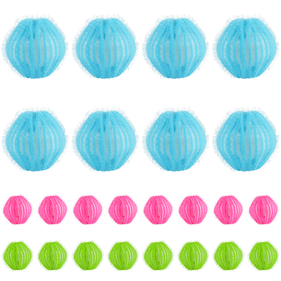 24 Pcs Multicolor Laundry Balls, 1.4 in Reusable Pet Hair Remover for Washer, Unique Microfiber Lint Catcher for Clothes, Cat Hair Removal, Washing Machine Cleaner with Safe Material
