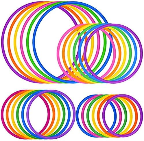 24 Pcs Multicolor Plastic Toss Rings Ring Toss Game Carnival Rings for ...