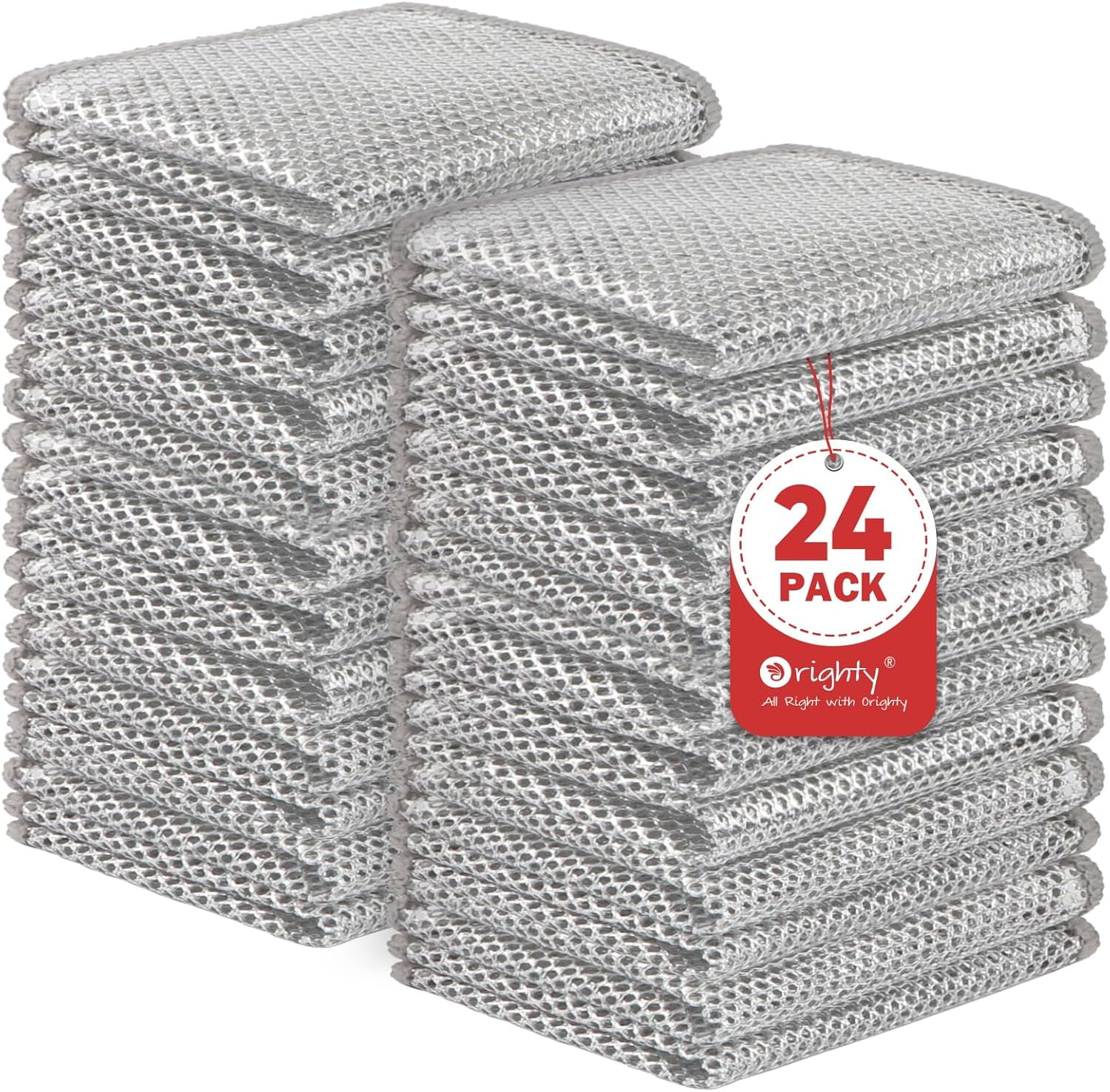 24 Pcs Multipurpose Wire Dishwashing Rag, Non-Scratch Wire Dish ...