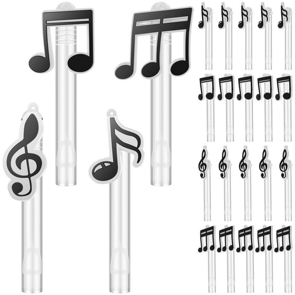 24 Pcs Music Bubble Wands Party Favors Mini Music Note Bubble Bulk Musical Theme Party Toys Supplies for Birthday Student Classroom Gift