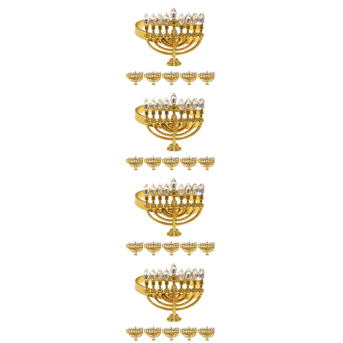 24 Pcs Napkin Ring Christmas Napkins Holders Menorah Shaped Table