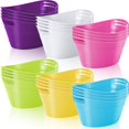 24 Pcs Oval Storage Tub with Handles, 4.5L Plastic Ice Bucket Wine Beer ...