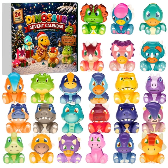 24 Pcs PU Dinosaur Squishy Toys 3D Prehistoric Fidget Blind Box For Desktop Relaxation And Office Focus Setup