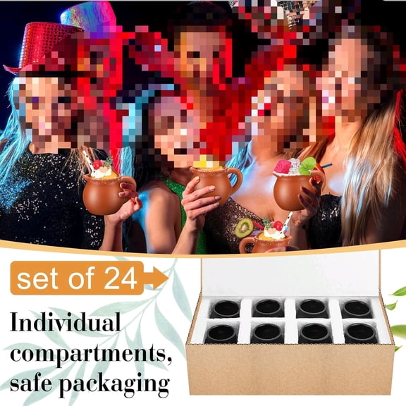24 Pcs Pack of 3oz Cantaritos De Barro Mexican Terracotta Clay Mugs with Handles Artisan Made Coffee Mugs Cocktail Glasses Tea Cups for Tequila, Margaritas, Mojitos Drinks Souvenirs (Classic)
