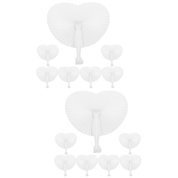 Pcs Paper Fan Wedding Decorations White Love Heart-shaped Chirtmas Christmas Tinner