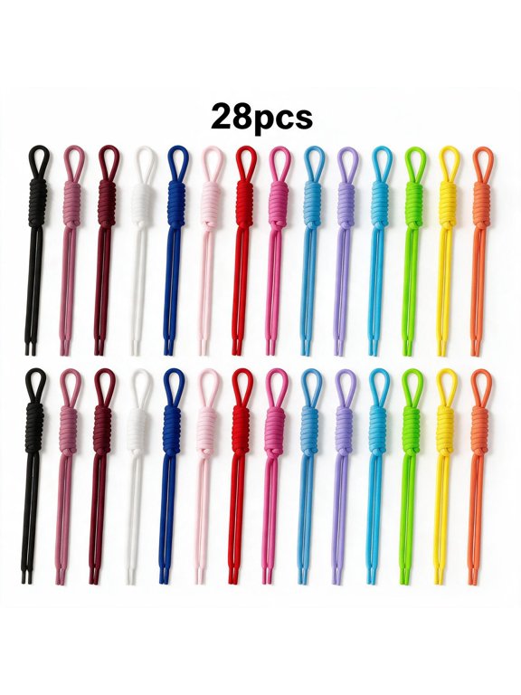 24 Pcs Paracord Keychains, Nylon Rope Key Rings with Clip, EDC Survival Charms for Backpack, Camping & Gear