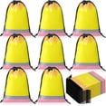 thumbnail image 1 of 24 Pcs Pencil Drawstring Bags 10 x 7 Inch Back to School Party Favor Bulk Preschool Kindergarten Gift Decoration Reusable Treat Bags Graduation Birthday Party Supplies, 1 of 9