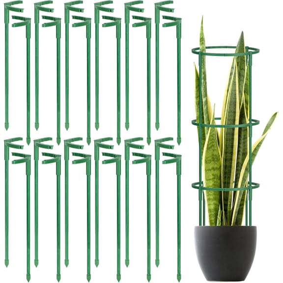 24 Pcs Plant Support Stakes, Half Round Plant Support for Indoor Plants, Stackable Garden Flower Support, Plant Stakes for Tomato, Monstera, Peony, Hydrangea Climbing Plants (6.2 "Wide X 11.6" High)