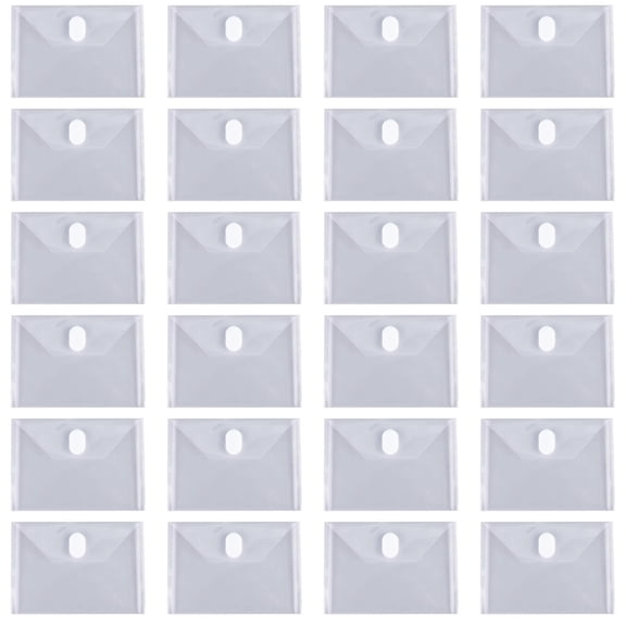 24 Pcs Plastic Envelopes with Snap Closure, 6.5 x 4.5 in / 16.5 x 11.5 cm Small Envelope for A8 Documents, Waterproof Plastic Storage Envelopes for Receipts, Invoices, Cards, and Office Use