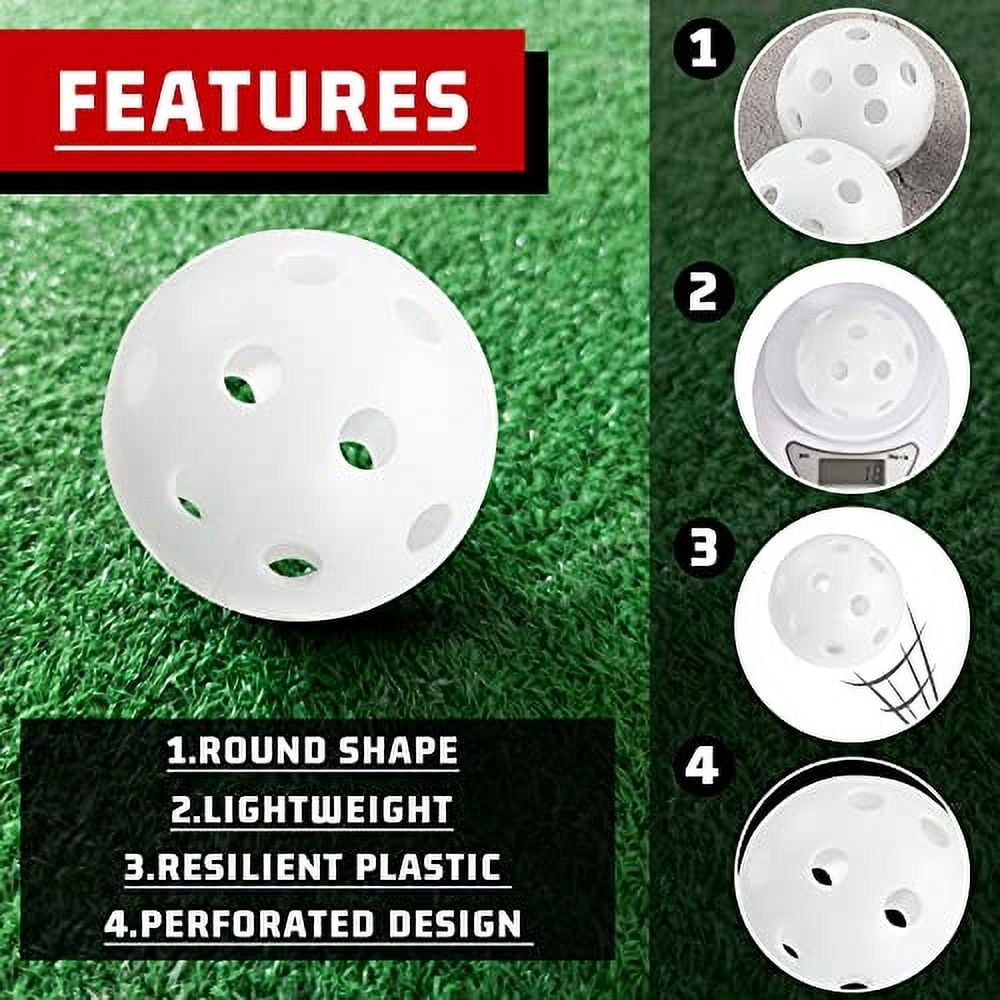 LaRandom 24 Pack Plastic Practice Baseballs, Lightweight