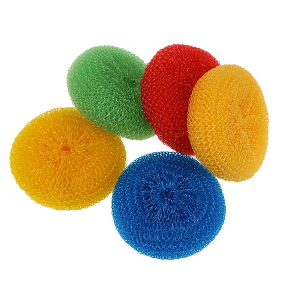 24 Pcs Plastic Scrubbers,Non-Scratch Plastic Scouring Pads,Plastic Dish Scrubbers,3.14 Inch Round Scrubber Scouring Pad Dish Scourers,Mesh Scouring Dish Pads for Kitchen Cleaning,Random Color 24PCS