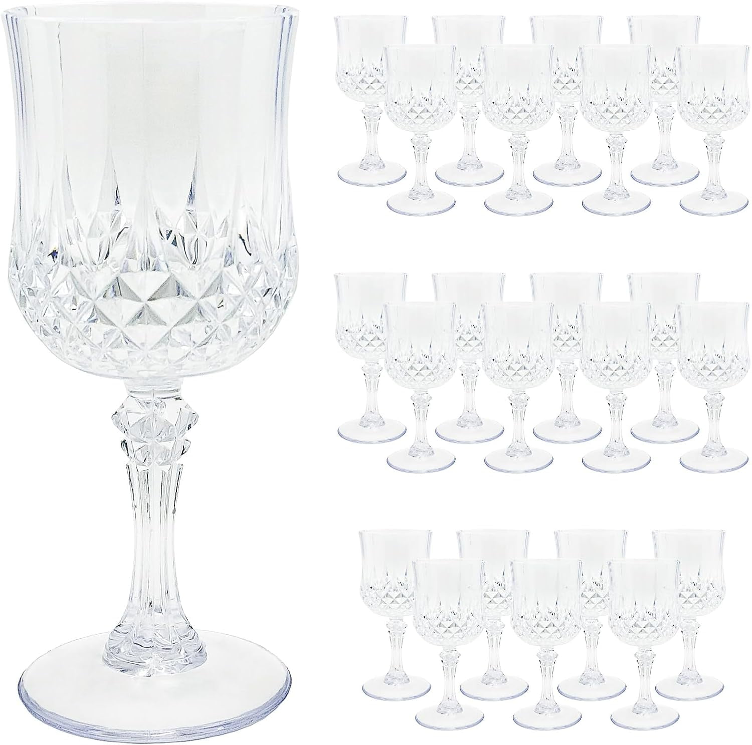 Amscan Mini Plastic Cordial Glasses - 10 Pack Of 2oz Clear Disposable Stemware