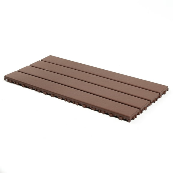 BOFANG 24" x 12" x 0.78" Brown Polypropylene Interlocking Floor Mats, 24 Piece