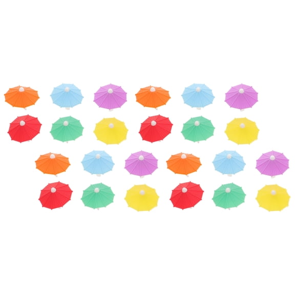 WHAMVOX 24Pcs Cocktail Umbrella Picks Glass Tags For Mugs Family Gathering