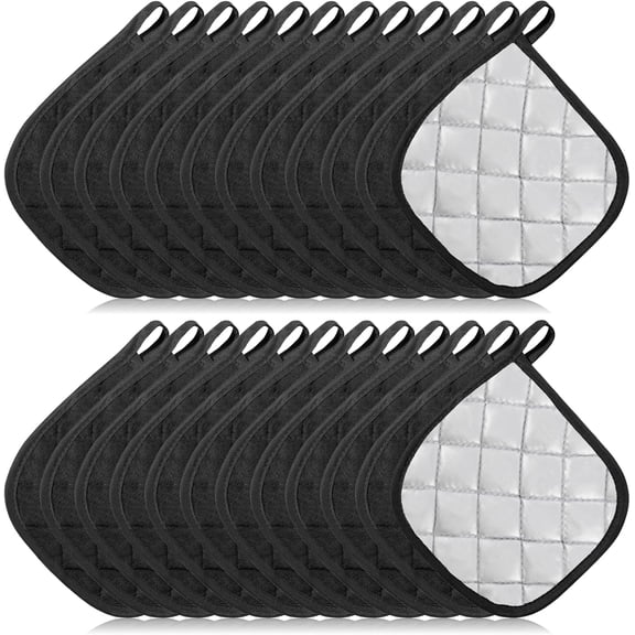 24 Pcs Pot Holders Bulk 7X 7 Inch Square Hot Pads Heat Resistant Cotton Potholders Mat for Kitchens, Oven Pot Holder for Cooking Baking Pans