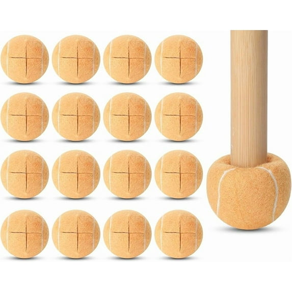 24 Pcs Precut Tennis Balls for Furniture Legs and Floor Protection Chairs Desks Furniture Tennis Balls for Chairs Feet Long Lasting Foot Covers(Black)