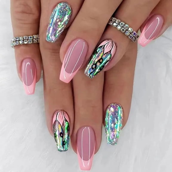 24 Pcs Press On Nails Gold Classic Elegant Press-On Nails, Timeless and Luxurious Nail Designs