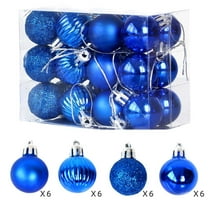 24 Pcs Purple Christmas Balls Ornaments 1.18" Shatterproof Plastic Baubles Set, Glitter Matte Electroplated Mini Christmas Tree Decorations Hanging Ball Set for Holiday Party Wedding Home Décor