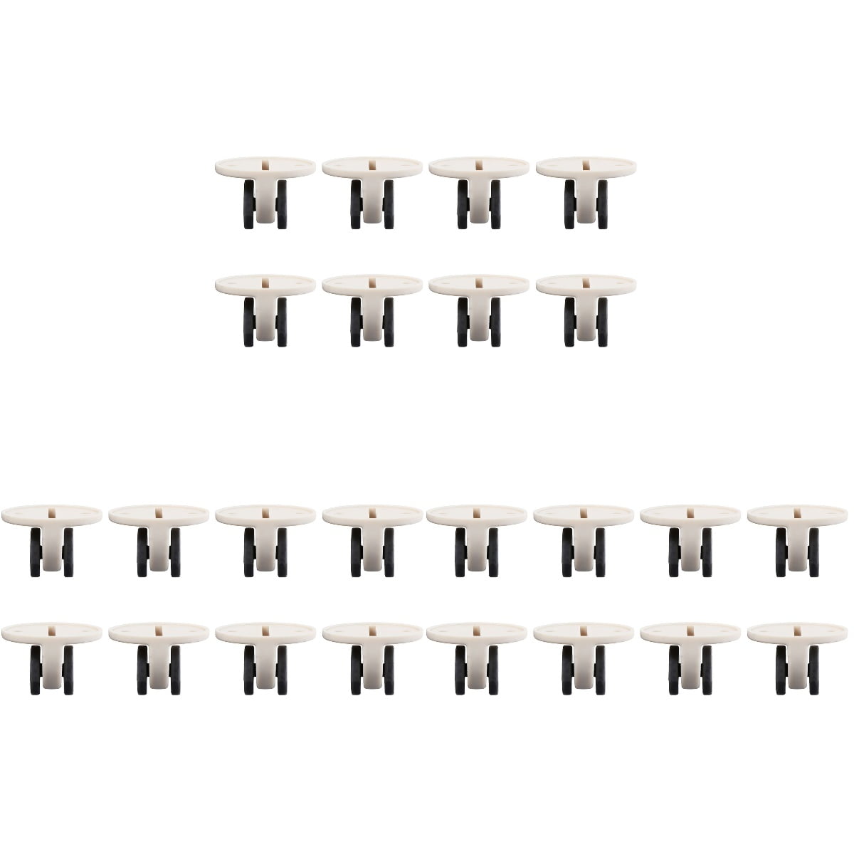 24 Pcs Rack Wheels Adhesive Caster Plastic Scroll Storage Bins Pulley ...