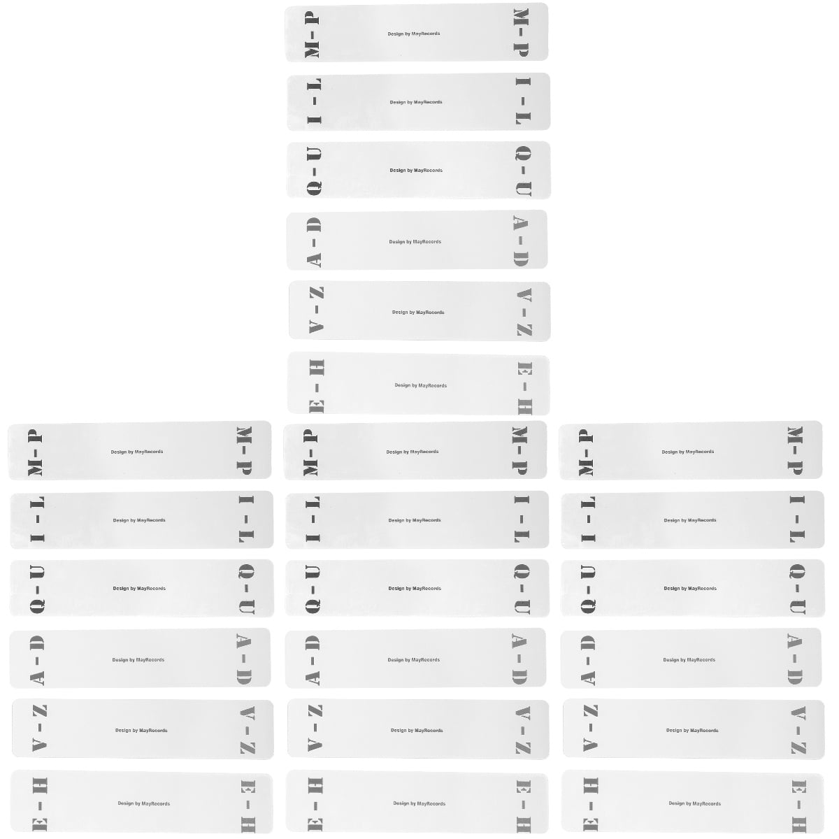 24 Pcs Record Sorting Card Alphabetical Tabs Dividers Index for Shelf