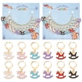 thumbnail image 1 of 24 Pcs Rocking Horse Stitch Markers Enamel Crochet Stitch Marker Charms Removable 304 Stainless Steel Clasps Locking Stitch Marker for DIY, 1 of 5