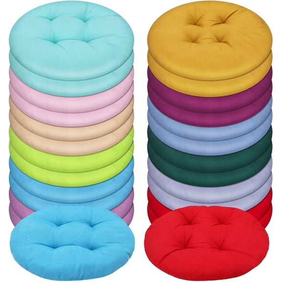 24 Pcs Round Floor Cushions Floor Pillows Meditation Seat Pillows Flexible Seating for Adults Kids, Chair Cushions for Classroom, Nursery, Living Room, Yoga(Small 11.8 Inch,Multi Color)