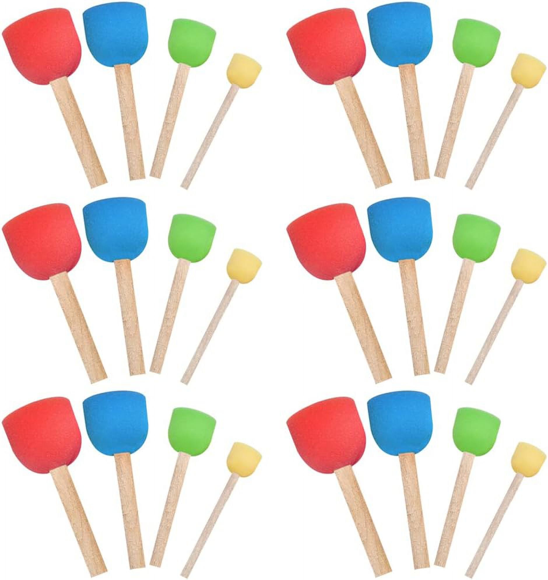 24 Pcs Round Sponge Brush Set, Round Foam Paint Brushes Sponge Painting