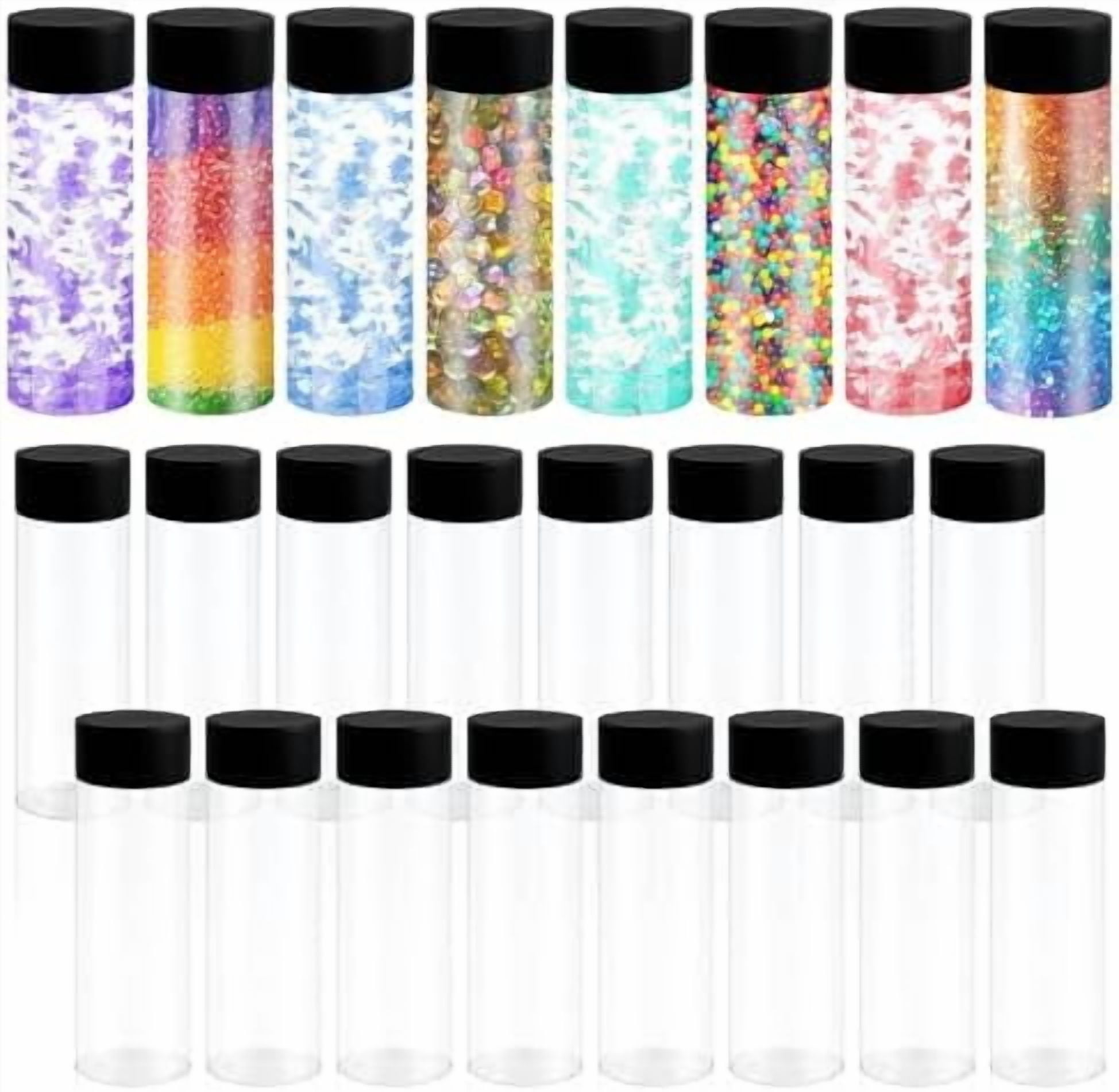 24 Pcs Sensory Bottles with Lids, 10 oz/ 300 ml Leakproof Clear Plastic Water Bottles Reusable Empty Sensory Bottles for Sensory Crafts Classroom Handmade Party Supply$$Home Decor, Kitchen, & Other