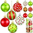 thumbnail image 1 of 24 Pcs Shatterproof Christmas Ball Ornaments, 6 Styles Glitter Vortex Design Plastic Tree Decorations, 2.4 Inch Hanging Balls for Indoor Outdoor Holiday Decor, 1 of 8