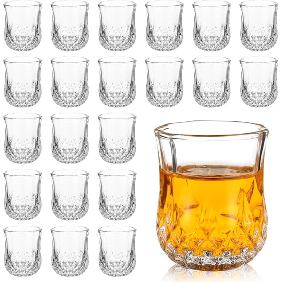24 Pcs Shot Glasses 1.5oz Small Mini Shot Glasses Classic Whisky Vodka Tequila Sherry Brandy Cordial Mini Snifters Glasses For Parties Bars