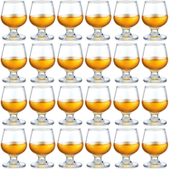 24 Pcs Shot Glasses Cute Cognac Snifter Small Brandy Snifter for Tasting Brandy Drinking Port Glasses for Whiskey Wine Beer (3.5oz)