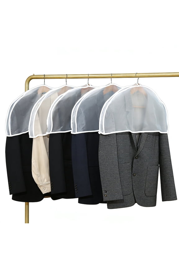 24 Pcs Shoulder Covers for Hanging Clothes, 23.6 x 11.8 in Garment Dust Covers for Closet Suit, Transparent PEVA