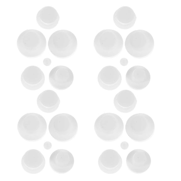 EXHUMKY 24-Pack White Silicone Bottle Caps for Oil, Vinegar, Salt, Pepper Shakers, Leak-Proof and Wear Resistant