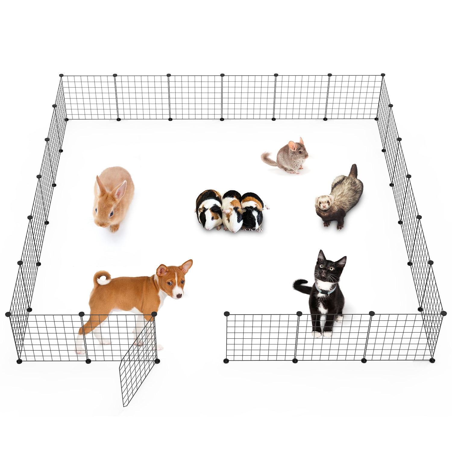 24 Pcs Small Animal Playpen, Portable Metal Wire Fence Puppy Playpen Indoor Outdoor Yard Camping