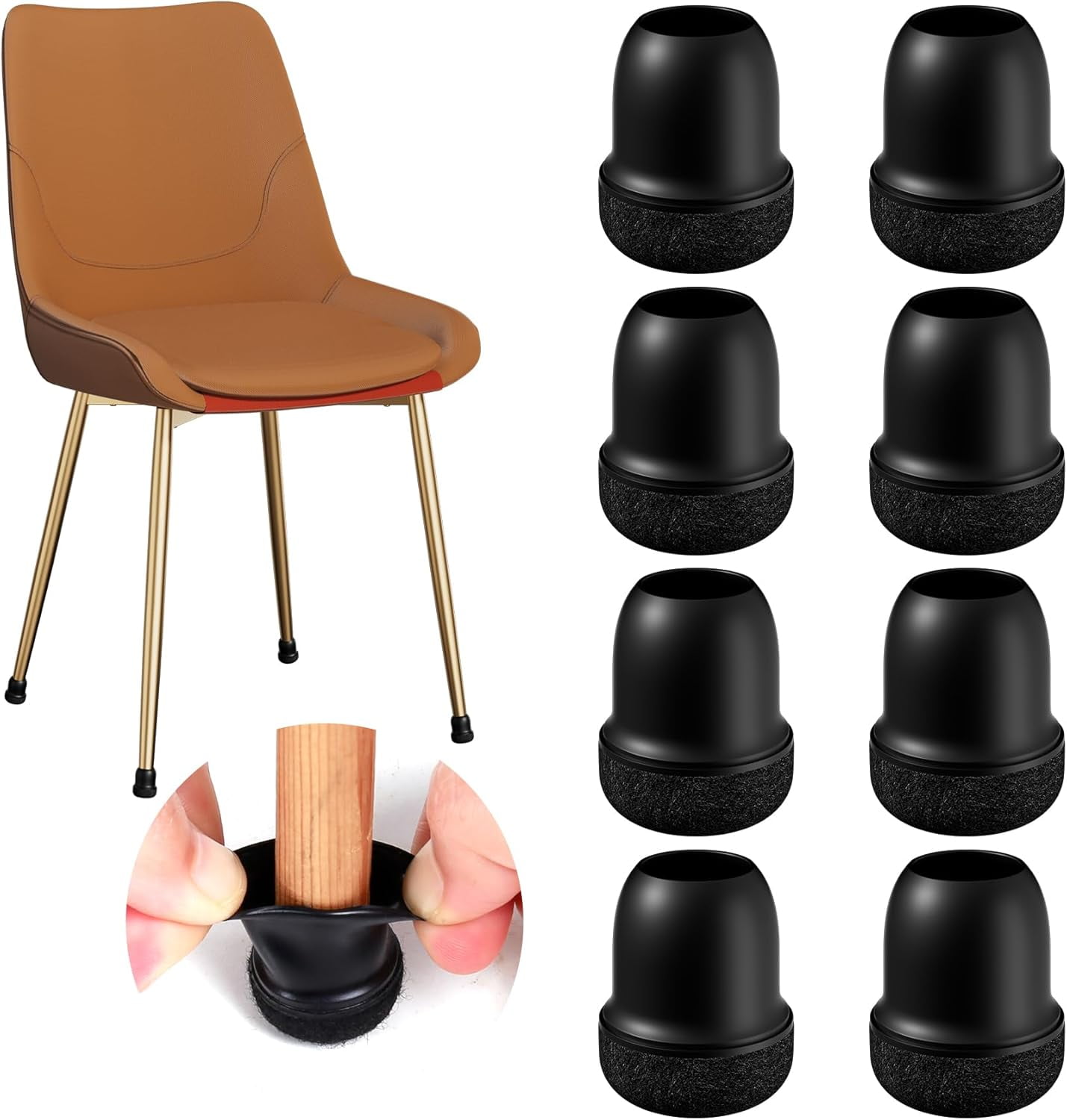 24 Pcs Small Chair Leg Floor Protectors, Chair Leg Protectors for ...