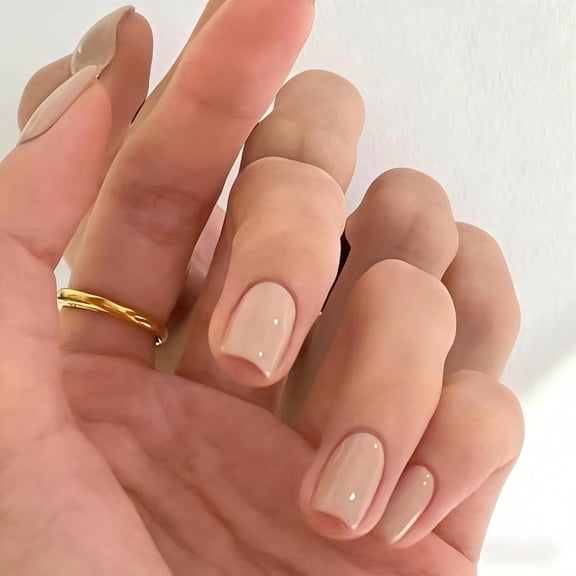 24 Pcs Square Press on Nails Short Length, Press on Nude Fake Nails Acrylic, Nude Color Small Nude Nails Set, Neutral Gel Glue on Nails Short, Stick on Nails For Women Finger Decoration