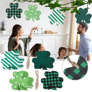 LONGRV 3Pcs St. Patrick’s Day Table Decoration, Lucky Sign Shamrocks ...