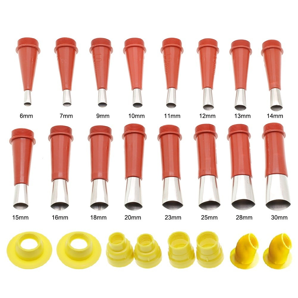 24 Pcs Stainless Steel Caulk Nozzle Applicator With Base Caulking Finisher 3847