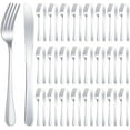 thumbnail image 1 of 24 Pcs Stainless Steel Silverware Dinner Fork and Knife Set Flatware Forks Silver Tableware Cutlery Set Bulk for Kitchen Restaurant Home (8.1X 1 Inch, 8 X 0.8 Inch)$$Home Decor, Kitchen, & Other, 1 of 7