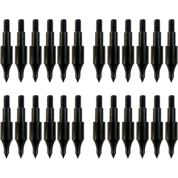 24 Pcs Steel 100 Grain Archery Arrow Field Points Field Tips - Practice Target & Hunting Arrows Heads for Recurve, Compound Bow & Crossbow Bolts Screw-in
