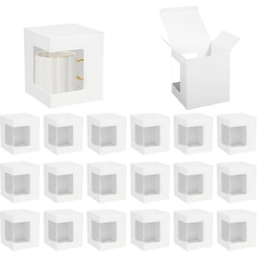 24 Pcs Sublimation Mugs Gift Boxes Transparent Gift Packaging Box for Blanks Sublimation Mugs Packaging 11oz, 12oz, 15oz Sublimation Mugs Blank Mug Box Cups Gift Wrapping