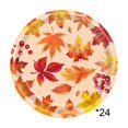 thumbnail image 1 of 24 Pcs Fall Disposable Paper Plates, Maple Leaf Print Tableware Set for Thanksgiving Dinner, Fall Party Favors, 1 of 6