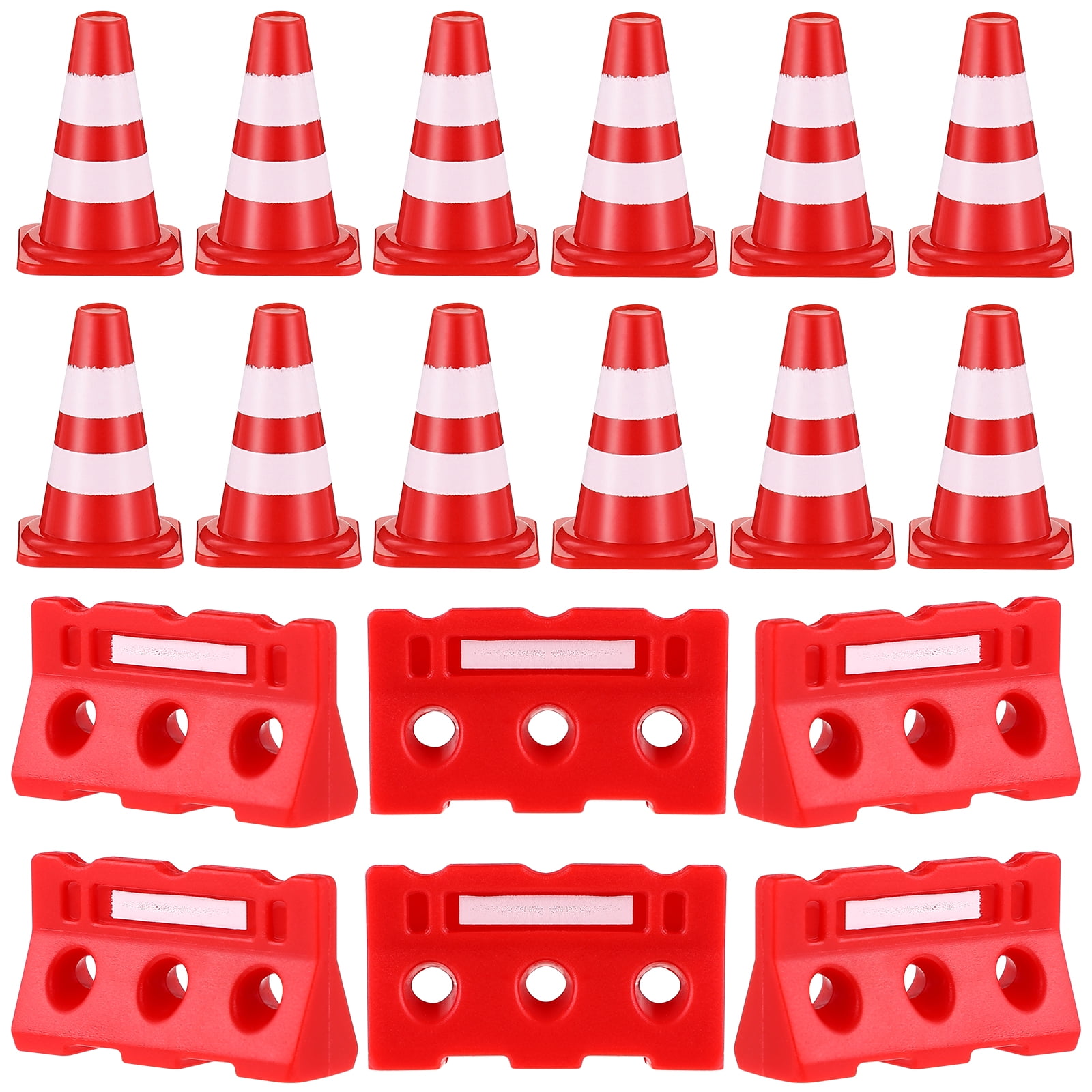 24 Pcs Tiny Traffic Cones and Fences Traffic Road Signs Traffic Cones