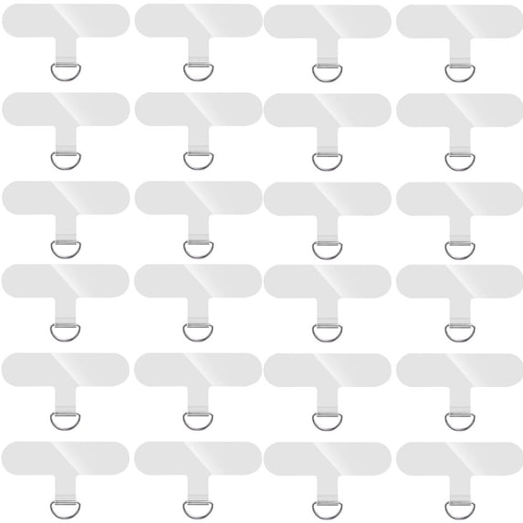 24 Pcs Transparent Phone Tether Tab, Happon Phone Lanyard Patch without Adhesive, Phone Lanyard Replacement Part for Cell Phone Strap