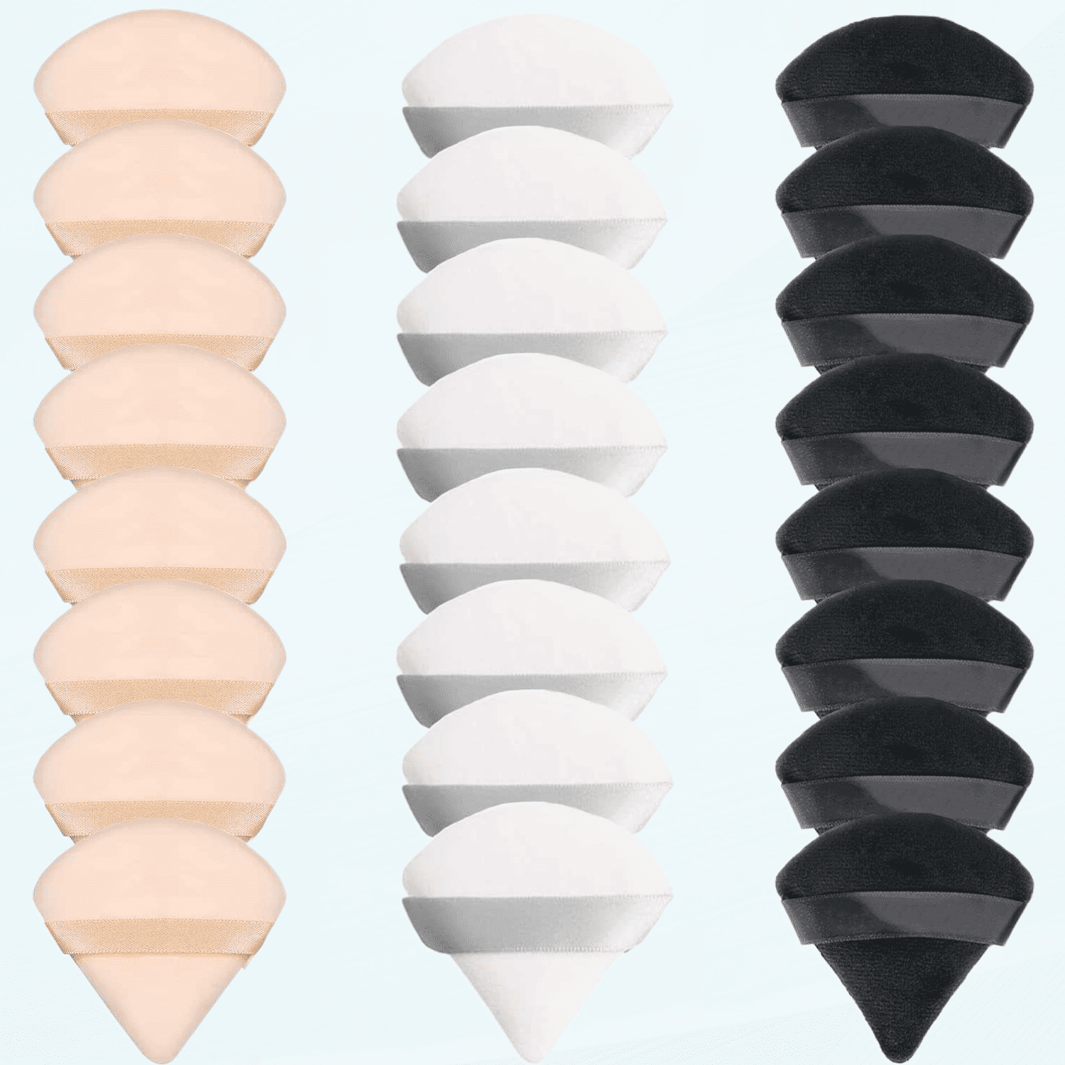 24 Pcs Triangle Elf Powder Puffs Face Makeup Puff Powder Applicator for