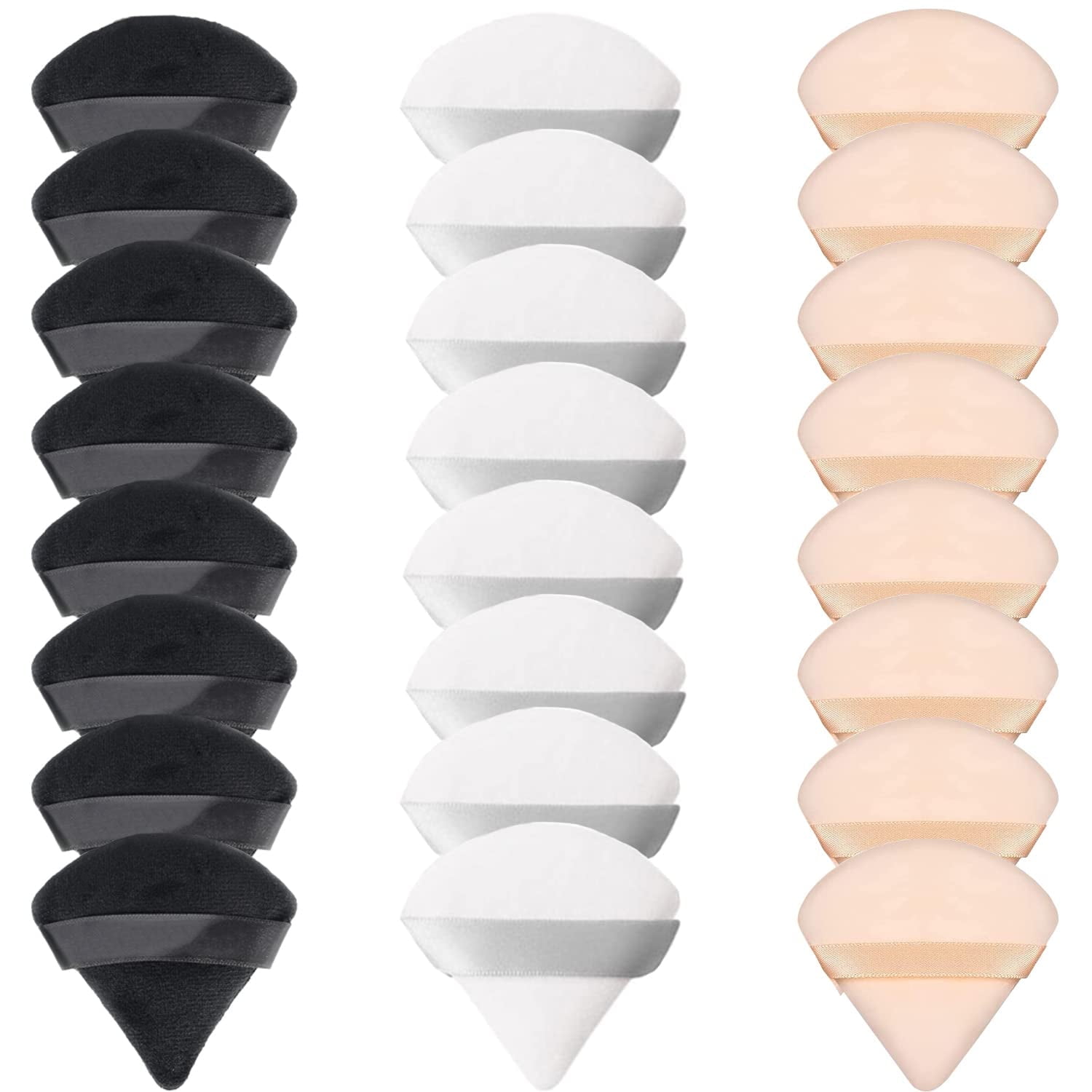 24 Pcs Triangle Elf Powder Puffs Face Makeup Puff Powder Applicator for