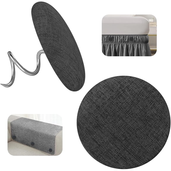 24 Pcs Upholstery Tacks Headliner Pins Fabric Covered Button Twist Pins for SofaArmchair Caddies, Armrest Covers,Bed Skirts, Slipcovers, Headliners FurnitureDark Grey
