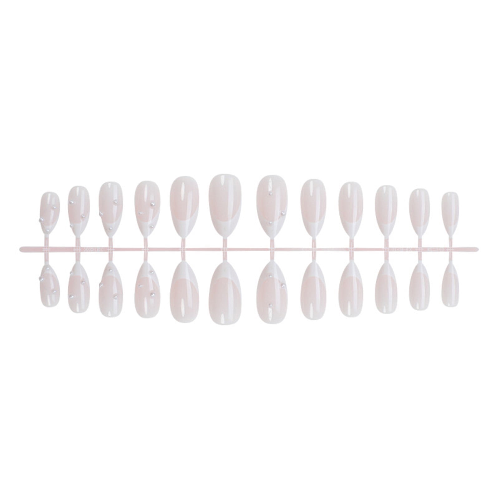 24 Pcs Valentines Day French Tip False Nails Almond Shape Full Covers ...