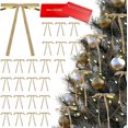 thumbnail image 1 of 24 Pcs Velvet Bows for Christmas Tree Ribbon Bows for Home Tree Garland Wreath Indoor Rustic Crafts Gift Xmas Decorations Holiday Wedding Outdoor (Khaki), 1 of 16